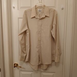 Van Heusen 417 Dress Shirt Men's Size 17.5 Beige